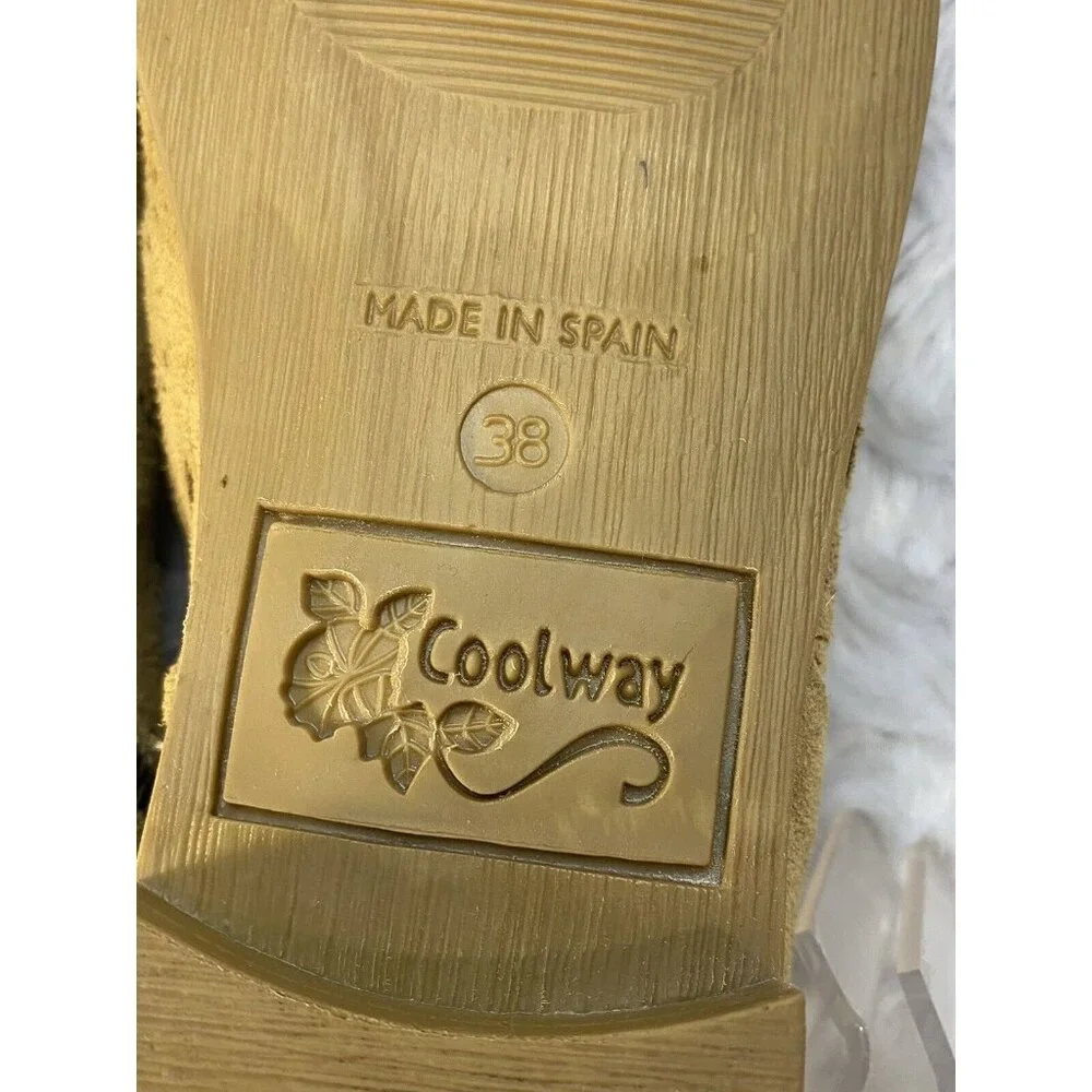 Coolway Size 7 / 38 Open Toe Ankle Booties Suede Cut Out Design Side Zip - Picture 5 of 9